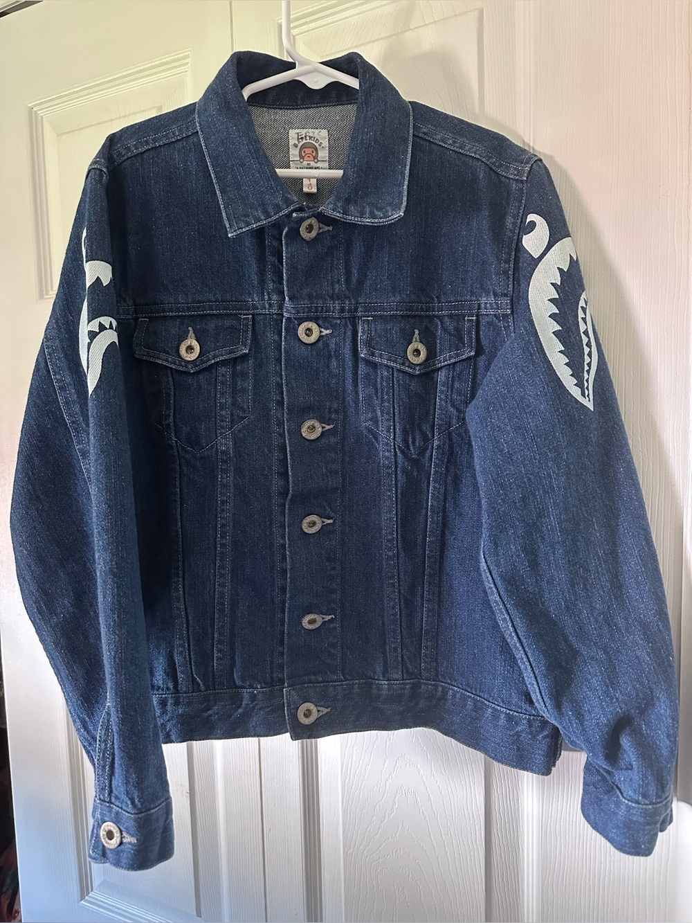 A Bathing Ape BabeKids Shark Denim Jacket Sz 140
